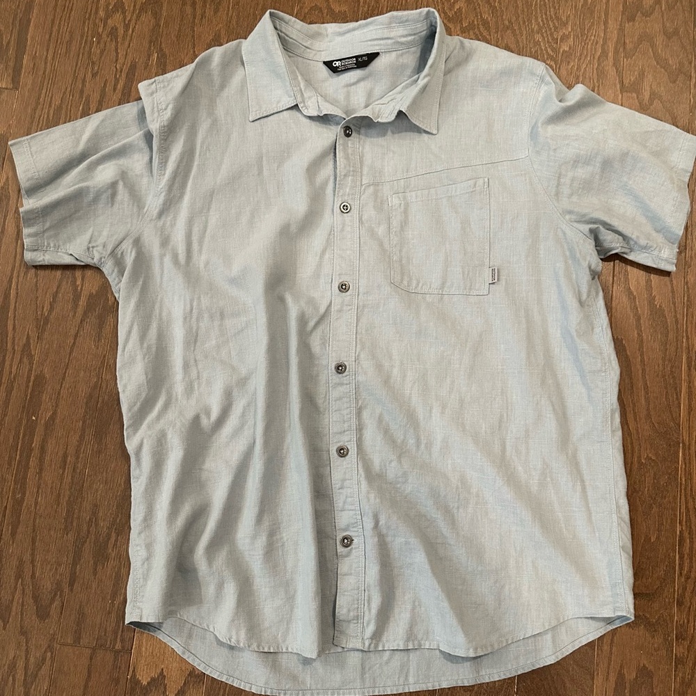 Outdoor Research Blue and Green Casual Button Down Shirt - Picture 6 of 13